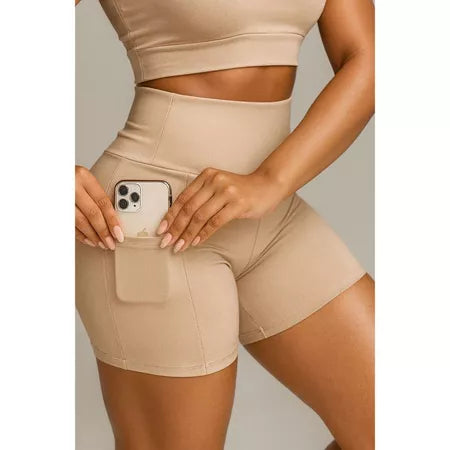 Bermuda Fitness Cintura Alta Zero transparência