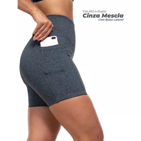 Bermuda Fitness Cintura Alta Zero transparência