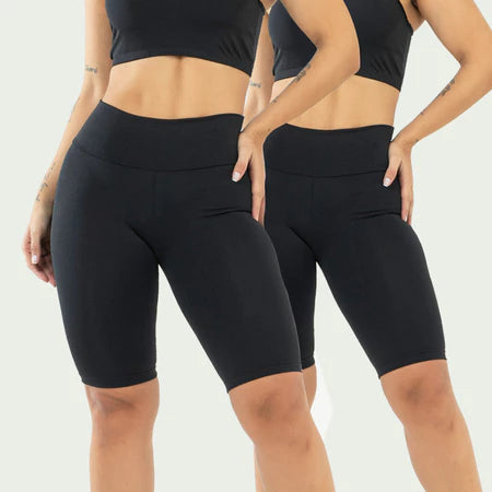 Kit 2 Bermudas Legging Fitness Feminina Academia Cintura Alta Confortável